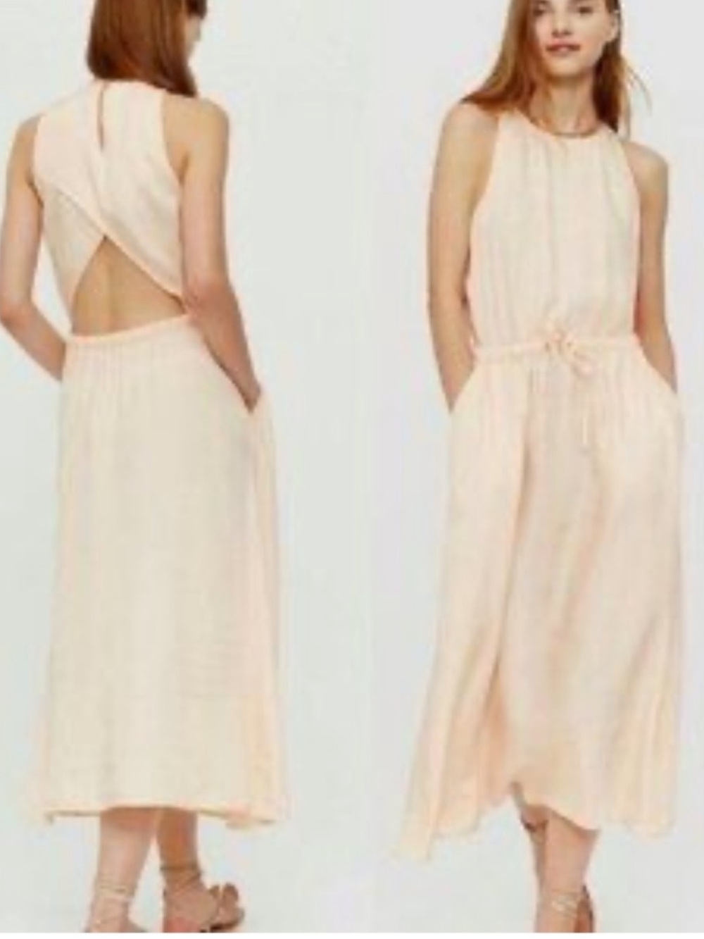 NWT Lou & Grey peach size s midi dress